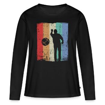 Boule Pétanque pétanque pétanque - T-shirt manches longues Premium bio Femme - noir - Devant - Julia (174cm)