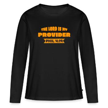 Jésus, Jésus, Jésus chrétien chrétien chrétien chrétien - T-shirt manches longues Premium bio Femme - noir - Devant - Julia (174cm)
