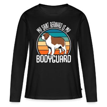 My Saint Bernard Is My Bodyguard Chien Bernhardiner - T-shirt manches longues Premium bio Femme - noir - Devant - Julia (174cm)