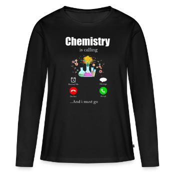 Chimiste Laboratoire Tableau périodique Neutron Alchimie - T-shirt manches longues Premium bio Femme - noir - Devant - Julia (174cm)