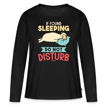 lama dormant avec oreiller - T-shirt manches longues Premium bio Femme - noir - Devant - Julia (174cm)