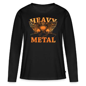 Heavy Metal - T-shirt manches longues Premium bio Femme - noir - Devant - Julia (174cm)