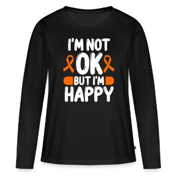 Multiple Sclerosis Awareness okay Orange Ribbon - Frauen Premium Bio Langarmshirt - Schwarz - Vorne - Julia (174cm)
