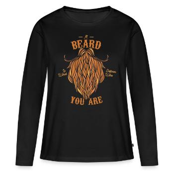 Beard Bearded Men Beards Gift - Women's Premium Organic Long Sleeve Shirt - black - Front - Julia (174cm)