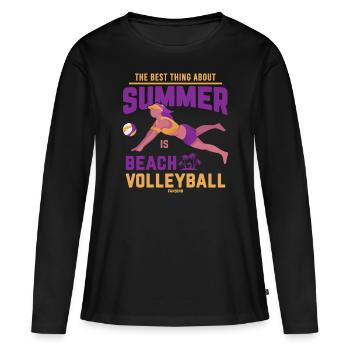 Volley volley beach volley plage Sport - T-shirt manches longues Premium bio Femme - noir - Devant - Julia (174cm)