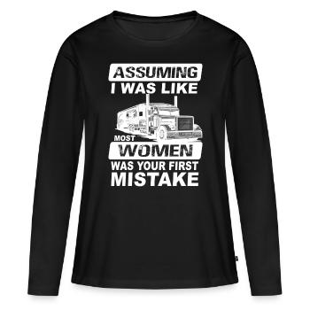 Truck driver Truck driver Truck driver Truck driver - Women's Premium Organic Long Sleeve Shirt - black - Front - Julia (174cm)