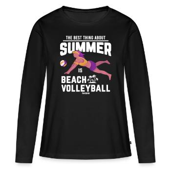 Volley volley beach volley plage Sport - T-shirt manches longues Premium bio Femme - noir - Devant - Julia (174cm)