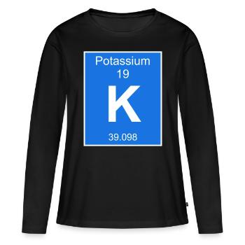 Kalium Potassium chemisches Element chemische - Frauen Premium Bio Langarmshirt - Schwarz - Vorne - Julia (174cm)