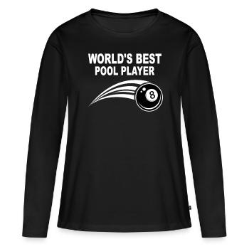 World’s Best Pool Player - 8-Ball Pool Billiard - T-shirt manches longues Premium bio Femme - noir - Devant - Julia (174cm)