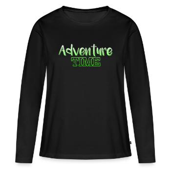 Aventure - T-shirt manches longues Premium bio Femme - noir - Devant - Julia (174cm)