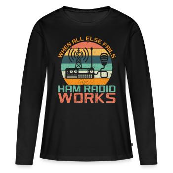 Funk Amateur Funker Funker Radio Hobby cadeau - T-shirt manches longues Premium bio Femme - noir - Devant - Julia (174cm)