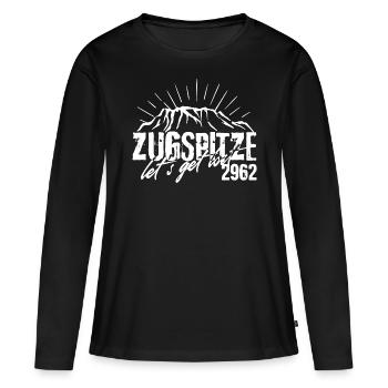 Zugspitze Garmisch Bayern Vintage Bergsteiger - Frauen Premium Bio Langarmshirt - Schwarz - Vorne - Julia (174cm)