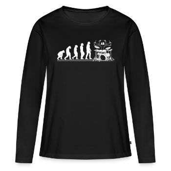 Batteur batterie tambours batterie batterie - T-shirt manches longues Premium bio Femme - noir - Devant - Julia (174cm)