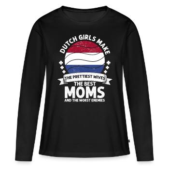 Dutch Mom Netherlands Mama Dutch American - T-shirt manches longues Premium bio Femme - noir - Devant - Julia (174cm)