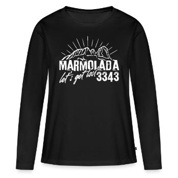Marmolada 3343 Dolomites Tyrol du Sud Let’s get lost - T-shirt manches longues Premium bio Femme - noir - Devant - Julia (174cm)