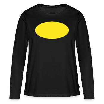Cercle jaune Ovale - T-shirt manches longues Premium bio Femme - noir - Devant - Julia (174cm)