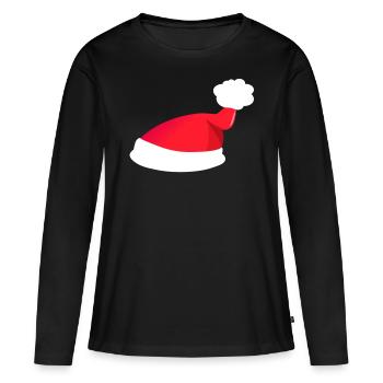 Bonnet de Nicolas - T-shirt manches longues Premium bio Femme - noir - Devant - Julia (174cm)