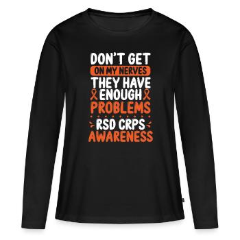 RSD CRPS Warrior Orange Ribbon CRPS Awareness - T-shirt manches longues Premium bio Femme - noir - Devant - Julia (174cm)