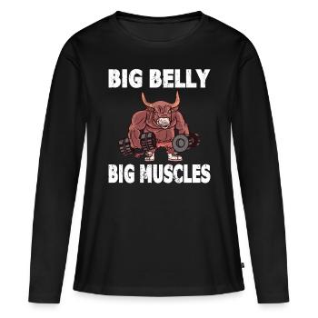 Strongman big muscles sport fitness bodybuilding - T-shirt manches longues Premium bio Femme - noir - Devant - Julia (174cm)