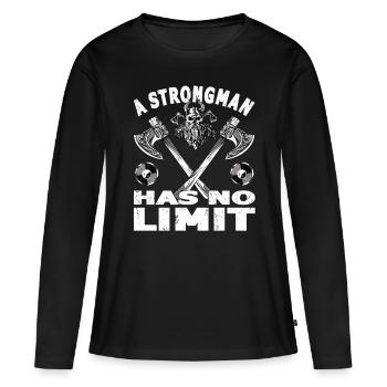 Strongman no limit gym sport fitness bodybuilding - T-shirt manches longues Premium bio Femme - noir - Devant - Julia (174cm)