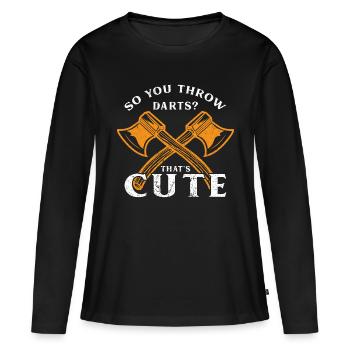 Axt Werfen Axt Werfer Axt Geschenk - Frauen Premium Bio Langarmshirt - Schwarz - Vorne - Julia (174cm)