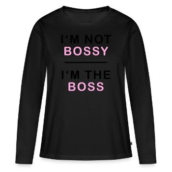 Patron - T-shirt manches longues Premium bio Femme - noir - Devant - Julia (174cm)