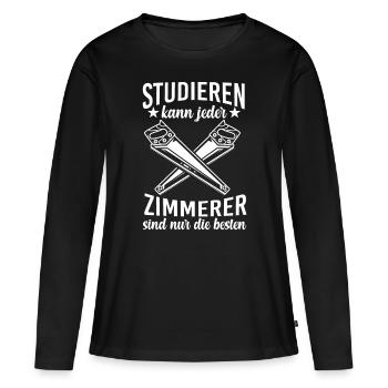 Zimmerer Zimmerei Zimmermann - Frauen Premium Bio Langarmshirt - Schwarz - Vorne - Julia (174cm)