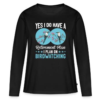Observation des oiseaux Observation des oiseaux - T-shirt manches longues Premium bio Femme - noir - Devant - Julia (174cm)