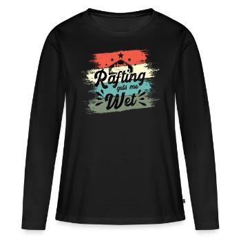 Rafting Bizarre Rafting me mouille - T-shirt manches longues Premium bio Femme - noir - Devant - Julia (174cm)
