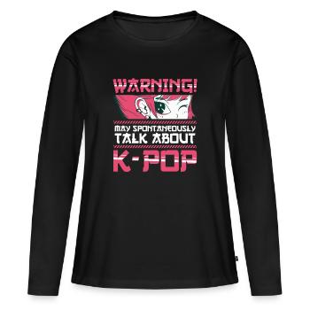 K-Pop - T-shirt manches longues Premium bio Femme - noir - Devant - Julia (174cm)