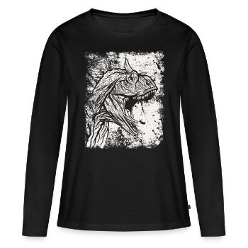 Carnotaurus dinosaure Grunge Prehistoric Dino - T-shirt manches longues Premium bio Femme - noir - Devant - Julia (174cm)