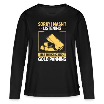 Gold Prospector Gold Miner for Gold Gold Panning - Frauen Premium Bio Langarmshirt - Schwarz - Vorne - Julia (174cm)