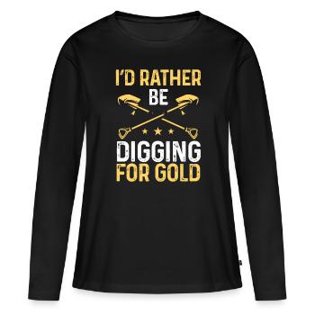 Gold Panning Gold Miner for Gold Gold Prospector - Frauen Premium Bio Langarmshirt - Schwarz - Vorne - Julia (174cm)