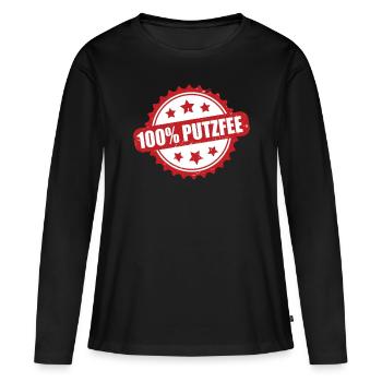 Puzfee Putzfrau Haushaltshilfe Putzkraft - Frauen Premium Bio Langarmshirt - Schwarz - Vorne - Julia (174cm)
