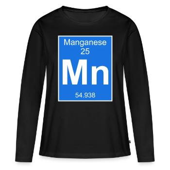 Mangan chemisches Element Periodensystem - Frauen Premium Bio Langarmshirt - Schwarz - Vorne - Julia (174cm)