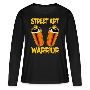 Street Art Warrior Graffiti Tag Spray Spray Paint - Women's Premium Organic Long Sleeve Shirt - black - Front - Julia (174cm)