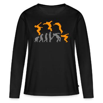 Parkour Parkour Runner Obstacle Parkour Evolution - T-shirt manches longues Premium bio Femme - noir - Devant - Julia (174cm)