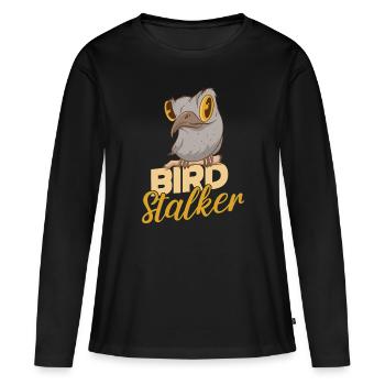 Observation des oiseaux Birding Bird Stalker - T-shirt manches longues Premium bio Femme - noir - Devant - Julia (174cm)