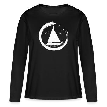 Voile voile bateau Voilier Yacht Yacht - T-shirt manches longues Premium bio Femme - noir - Devant - Julia (174cm)