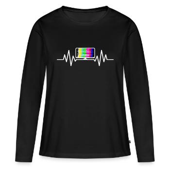 TV streaming cardio-battements tv séries Movie Internet - T-shirt manches longues Premium bio Femme - noir - Devant - Julia (174cm)