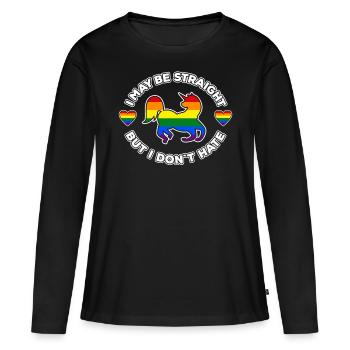 LGBTQ Hetero Homosexuell Pride Cis Geschenk - Frauen Premium Bio Langarmshirt - Schwarz - Vorne - Julia (174cm)