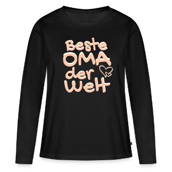 Beste Oma - Frauen Premium Bio Langarmshirt - Schwarz - Vorne - Julia (174cm)