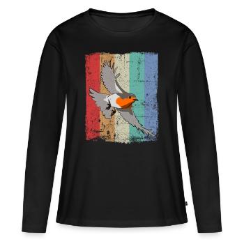 Observation des oiseaux Oiseaux Observation des oiseaux Oiseaux - T-shirt manches longues Premium bio Femme - noir - Devant - Julia (174cm)