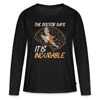 Observation des oiseaux Oiseaux Observation des oiseaux Oiseaux - T-shirt manches longues Premium bio Femme - noir - Devant - Julia (174cm)