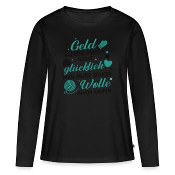 Humorvoller Stricknadel Spruch, Häkeln Geschenk - Frauen Premium Bio Langarmshirt - Schwarz - Vorne - Julia (174cm)