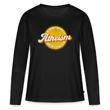 Athéisme Athéisme Une organisation non prophète - T-shirt manches longues Premium bio Femme - noir - Devant - Julia (174cm)