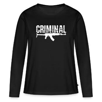 Criminel - T-shirt manches longues Premium bio Femme - noir - Devant - Julia (174cm)