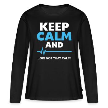 Drôle de service de secours disant ambulancier paramédical - T-shirt manches longues Premium bio Femme - noir - Devant - Julia (174cm)