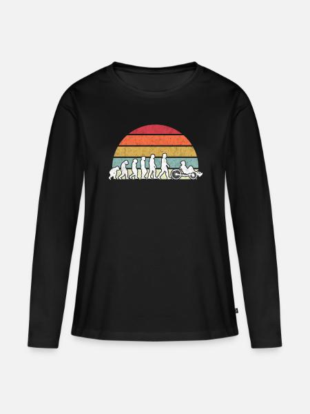 Liegerad Evolution Radfahrer Liegefahrrad Geschenk - Frauen Premium Bio Langarmshirt - Schwarz