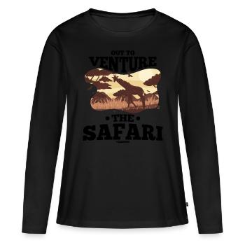 Safari - T-shirt manches longues Premium bio Femme - noir - Devant - Julia (174cm)